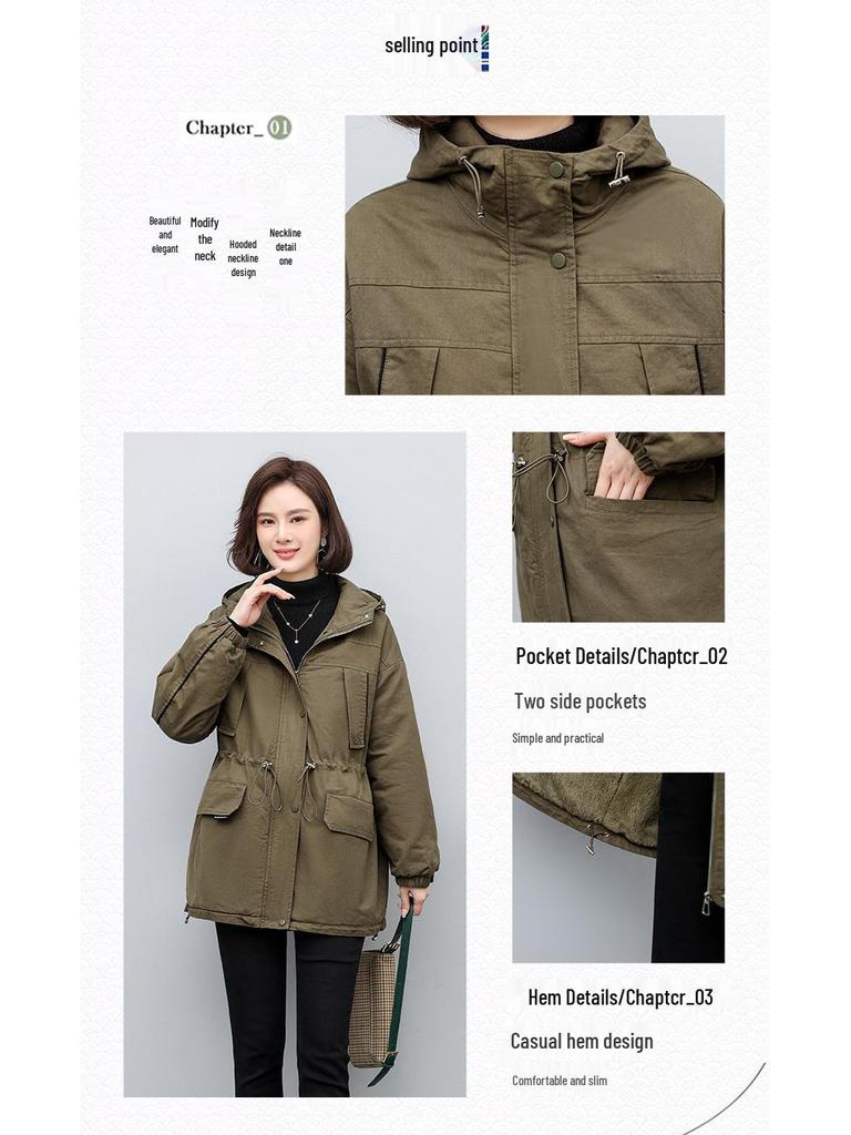 Parka Mi-Long pour Femme - Hiver 2024 Coupe Ample Tendance Manteau en Coton Doublé Polaire