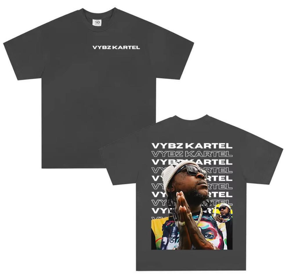 Rapper Vybz Kartel 2026 Album Graphic T Shirt Unisexs Summer Fashion Oversized T Shirt Hip Hop Gothic Short Sleeve Tees Streetwear