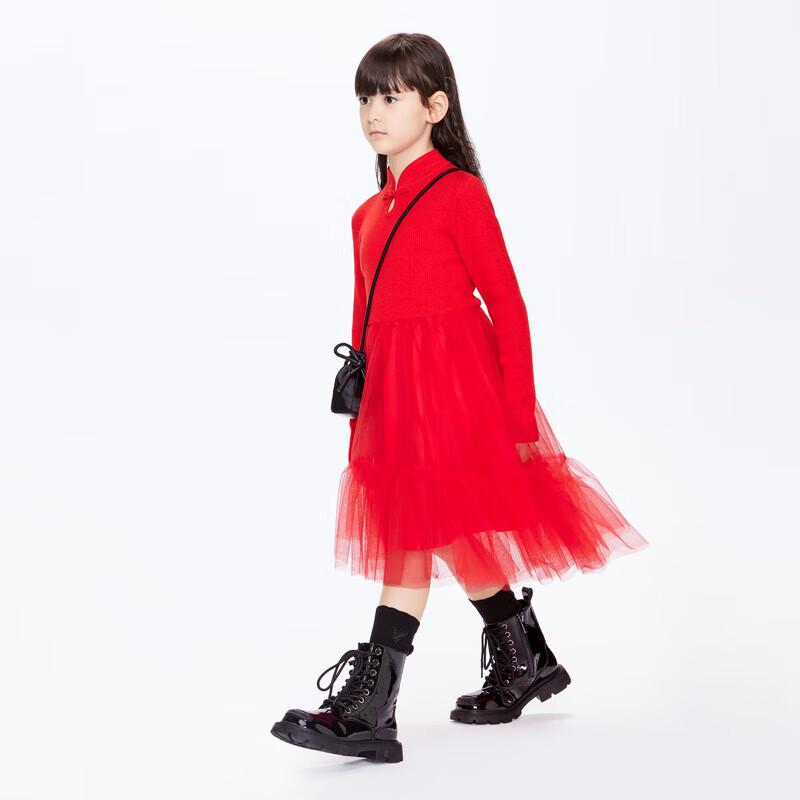 Little MO&Co. Girls' New Chinese Style Merino Wool Dress