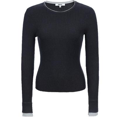 Women's Color Block Faux Two-Piece Flared Cuff Knit Top