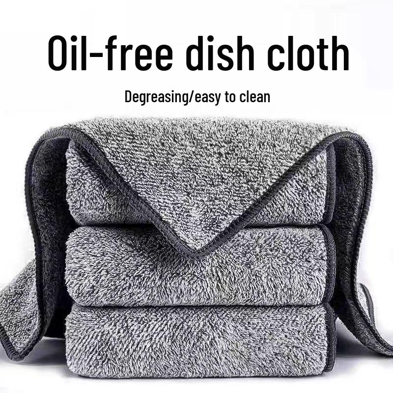 New Oil-Repellent, Stain-Resistant, Thick Dishcloth for Efficient Kitchen Cleaning, Absorbs Water and Removes Oil.