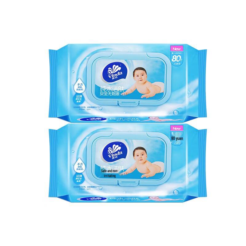Vinda Baby Hand & Mouth Wet Wipes (80 Sheets x 2 Packs)