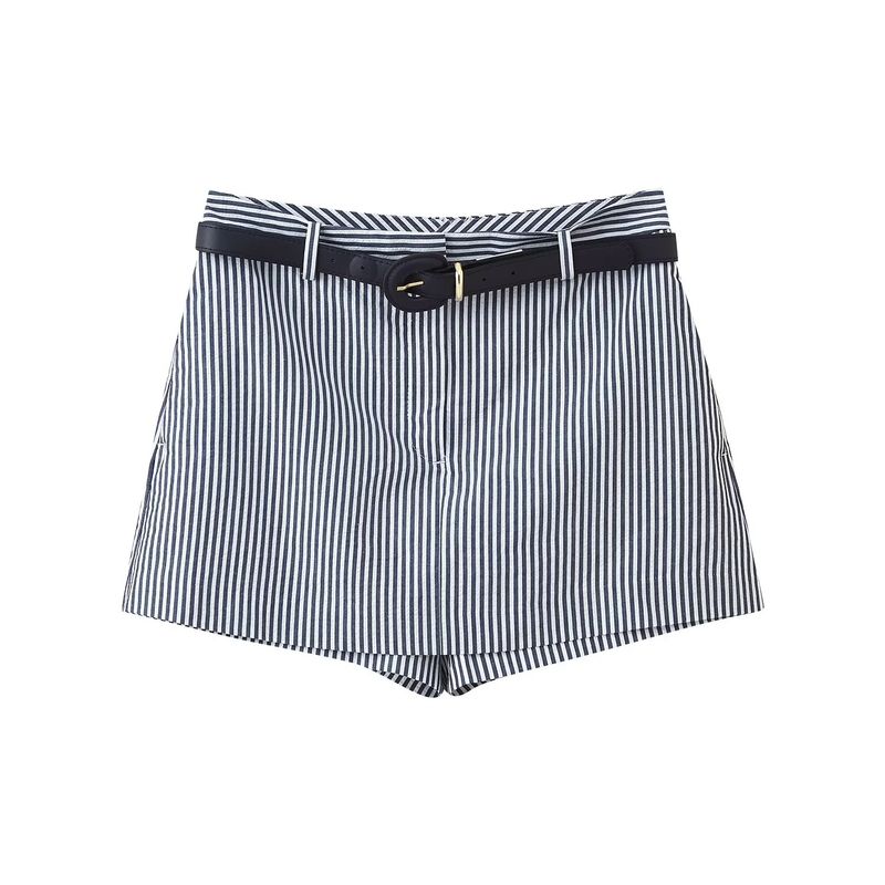 Araltay New Women Clothes Western Style Stripe Belt Young Wind Comfortable Casual Culottes 1478110104