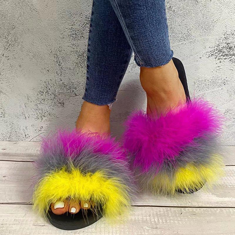 

Mao Mao slippers women s outer wear foreign trade 2025 European and American autumn new flat-bottomed comfortable indoor home slippers women 43 рожевий червоний колір