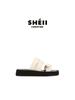 Wrap around the belt~ Su Yinyin wears summer Roman shoes with the same square head thick sole cross strap cool slippers women's slippers