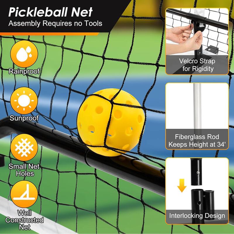 Yidong Portable Outdoor Pickleball & Tennis Net Set