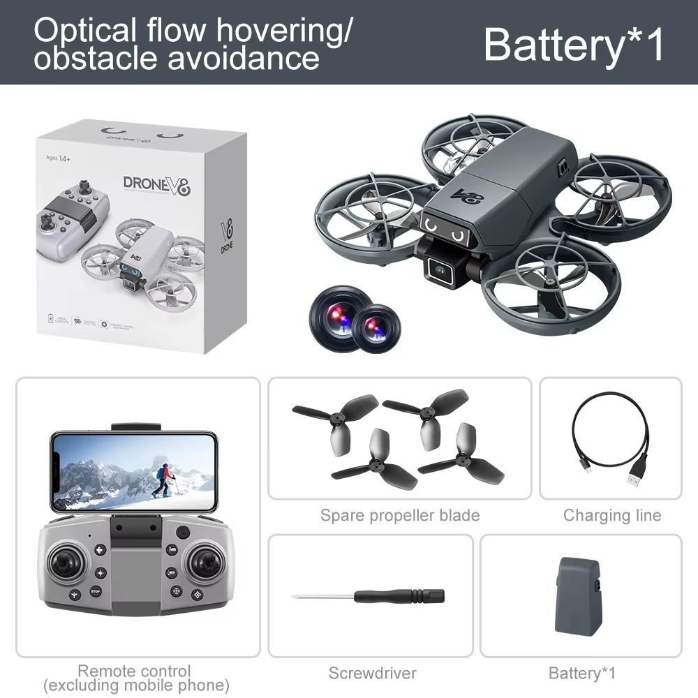 2025 New V86 Mini Remote Control Drone with 4K HD Camera, Foldable Quadcopter, Intelligent Obstacle Avoidance, Toy Airplane, Gift for Kids