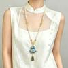 New Chinese Style Gourd Pendant Pearl Necklace Women Songjin Ethnic National Temperament Long Sweater Chain Jewelry Gift