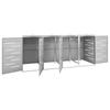 Vidaxl 4 Bin Waste Bin Cover, 276.5X77.5X112.5 Cm, Steel