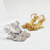 New Street Style Crystal Diamond Square Toe Womens Sandals Buckle Strap Strange Heels Summer Shoes Zapatos Mujer