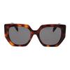Celine Occhiali da sole unisex con motivo laterale decorativo di forma irregolare Marrone CL40239F53A