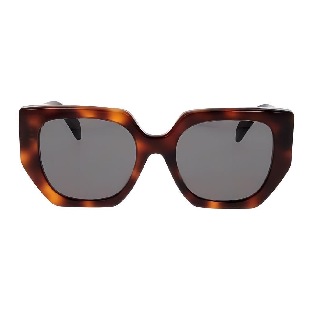 Celine Occhiali da sole unisex con motivo laterale decorativo di forma irregolare Marrone CL40239F53A