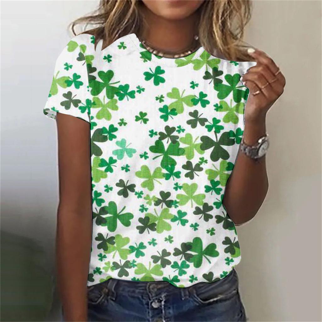 Women's T-shirt 3D Pattern Printed Casual Short Sleeved O-Neck Top Fashionable Street Women's Clothing