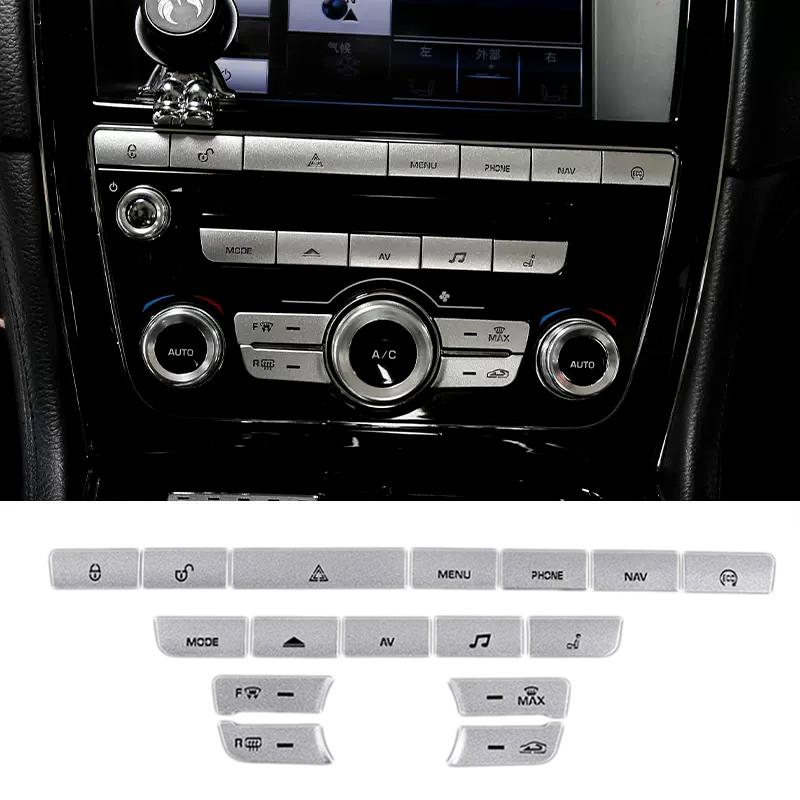 For Jaguar XJL XJ Button Cover Decals Chrome Car Button Stickers For AC Heater Control Switch For Jaguar XJ X351 Car Accesories