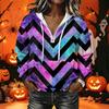 Women's Long Sleeve Pullover Hoodie with Halloween Print