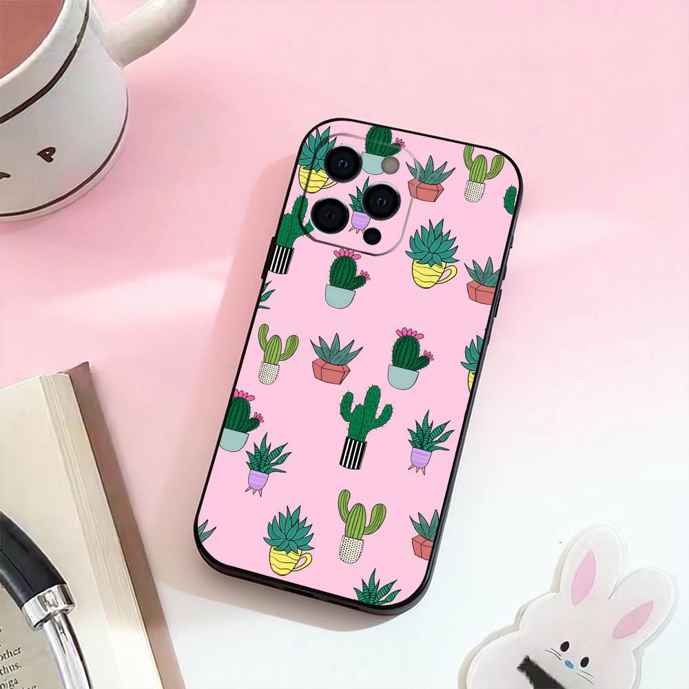 Cactus Succulents Phone Case Silicone Soft For IPhone 17,16,15,14,13,12,11,XS,Plus Pro Max