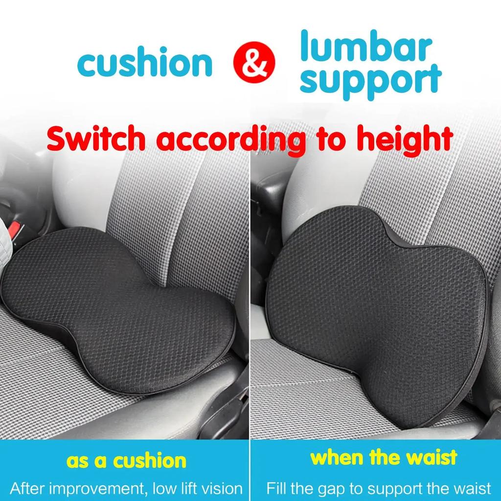 Car Seat Cushion Lumbar Support Pad Memory Foam Breathable Relief Universal Driver and Passenger Comfort Back Pain Relief