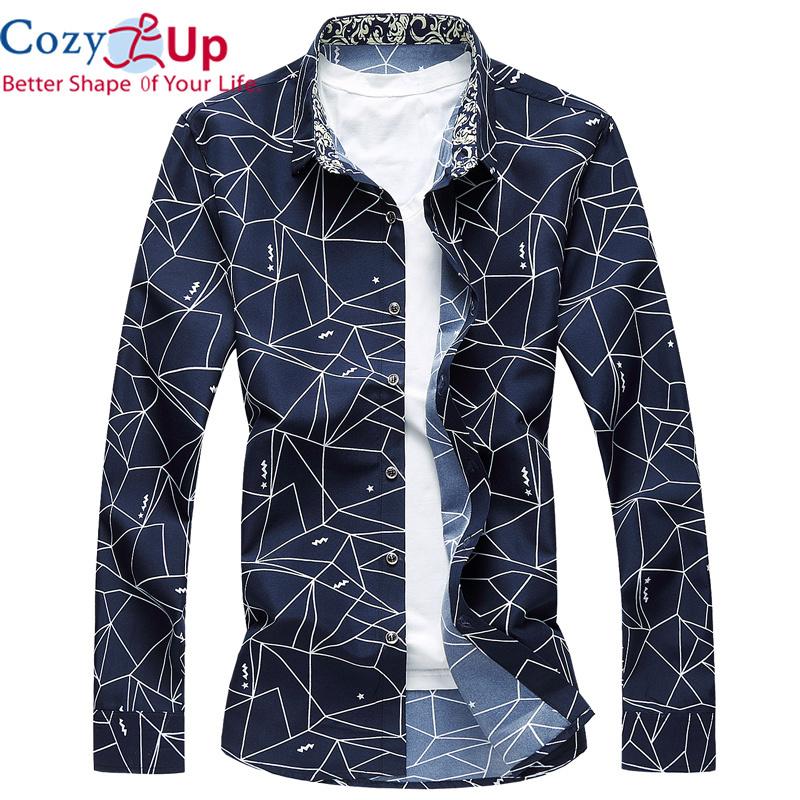 

Уютная мужская рубашка с длинным рукавом с принтом, тонкая деловая рубашка для отдыха, повседневная брендовая рубашка, топы XXXL тёмно-синий