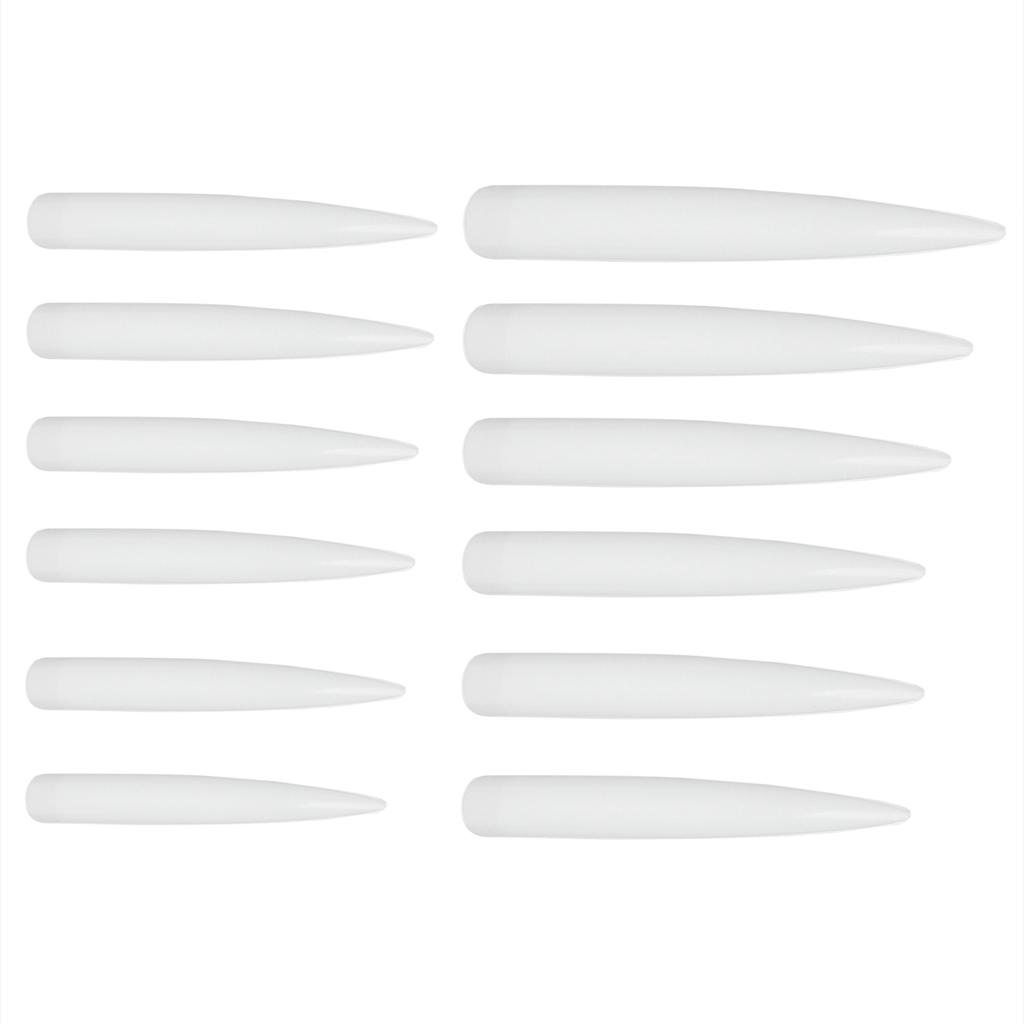 120PCS Extra Long Nail Tips Full Cover Stiletto Artificial Nails for Nail Art DIY SalonNatural Color