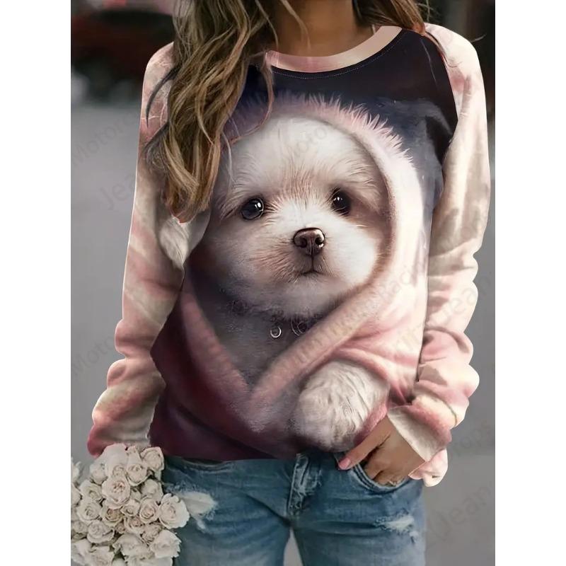 Felpa Gatto Animale Kawaii Stampa 3D Felpa con Cappuccio Donna Moda Girocollo Felpe con Cappuccio Donna Felpe Cappotto Invernale Vestiti Ragazza Cane Sudaderas