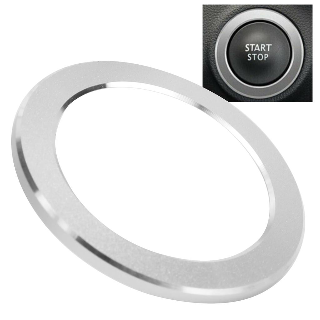 Engine Ignition Start Stop Button Ring Cover Trim Aluminum Alloy Sliver Car Interior Trim