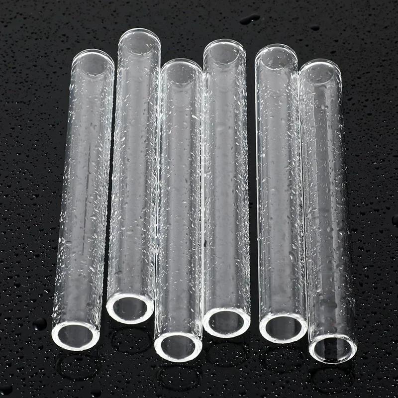 6 Pcs 4Inch Clear Borosilicate Glass Tube 12Mm OD 8Mm ID 2Mm Glass Thick Blowing Tubes with Cleaning Brush Easy Install