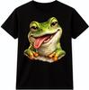 Funny Frog T Shirt Smiling Animal Graphic Tee Casual Everyday Fun Top