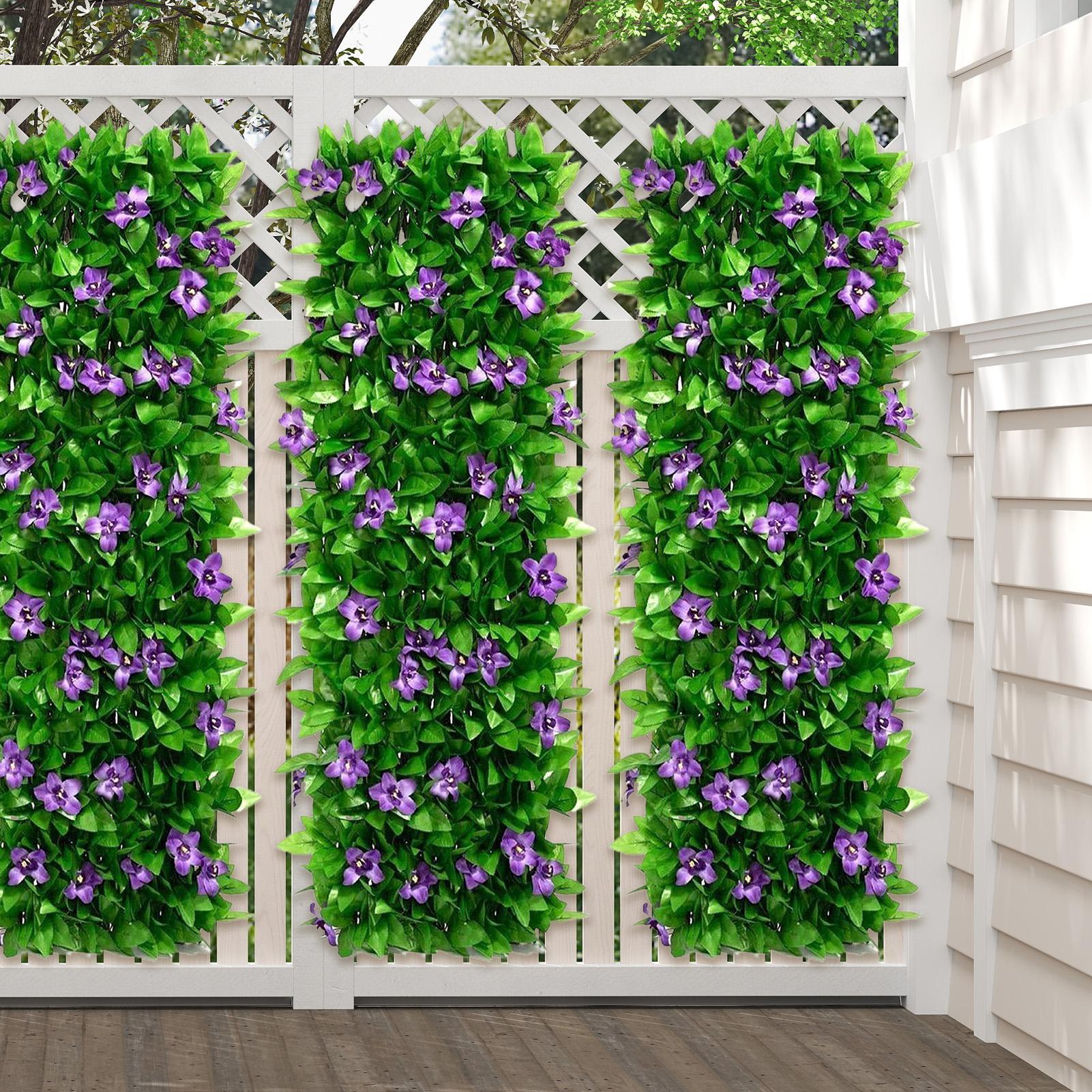 Greenery Wall Panels Expandable Artificial Gardening Supplies With Flower Faux Hedge Fence For Home Hotel Restaurant Apartment