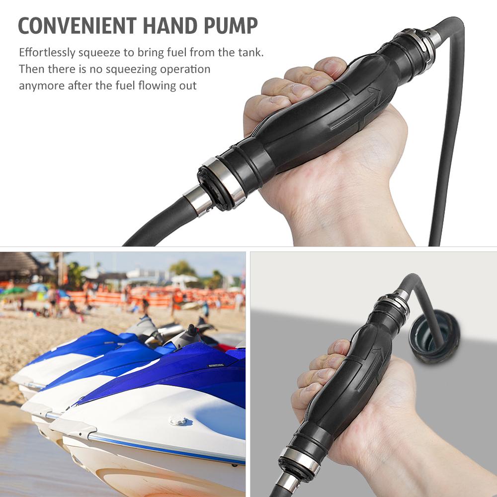 300cm Bootskraftstoffleitung mit Handpumpe Anschlüssen Bootsmotor Kraftstoffschlauch Kraftstoffleitungsbaugruppe Kompatibel mit Außenbordmotoren