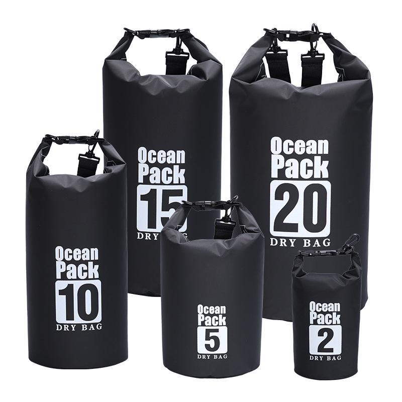 Lightweight Waterproof Outdoor Dry Bag for Swimming, Rafting, Beach, and Travel 2L No Strap чёрный