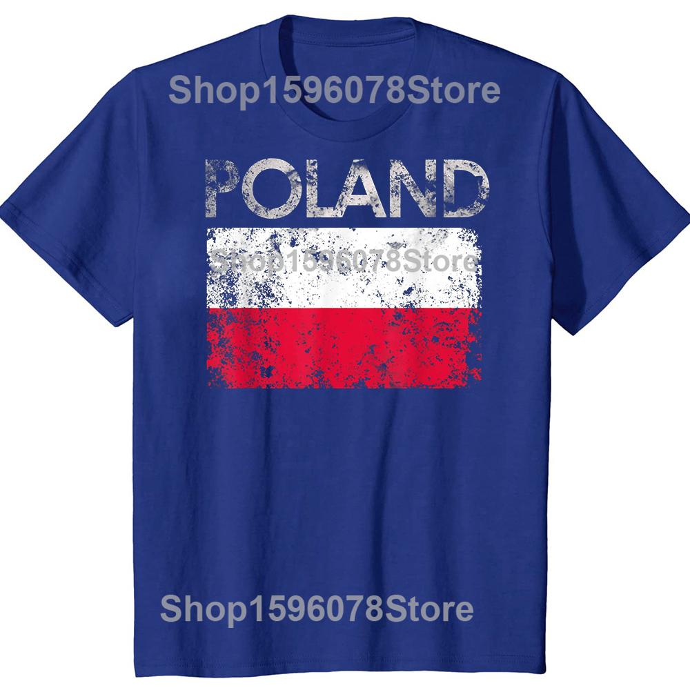 Funny Vintage Poland Flag Pride T Shirts Summer Style Graphic Cotton Streetwear Short Sleeve Polish Gifts Tshirt Mens Clothing