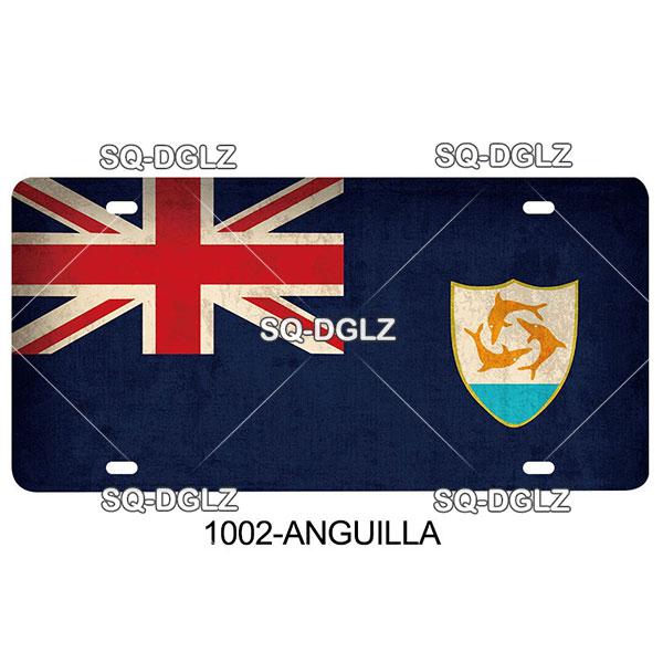 [SQ-DGLZ] AB Stadt Nummernschild Metallschild Vintage Plakette Blechschild Wanddekoration für Bar Landesflagge Polen/Brasilien/Australien