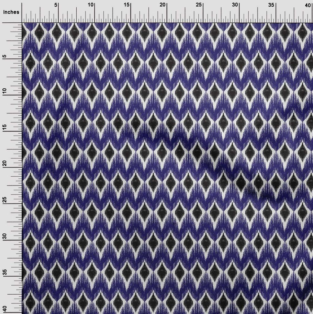 oneOone Tessuto Cotone Elasticizzato Stampa Geometrica Ikat Tessuto BTY Larghezza 40 Pollici
