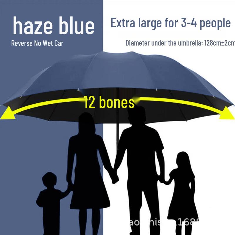 60-Bone Automatic Folding Umbrella, Dual-Use for Rain or Shine, Anti-UV Sunshade for Men and Women