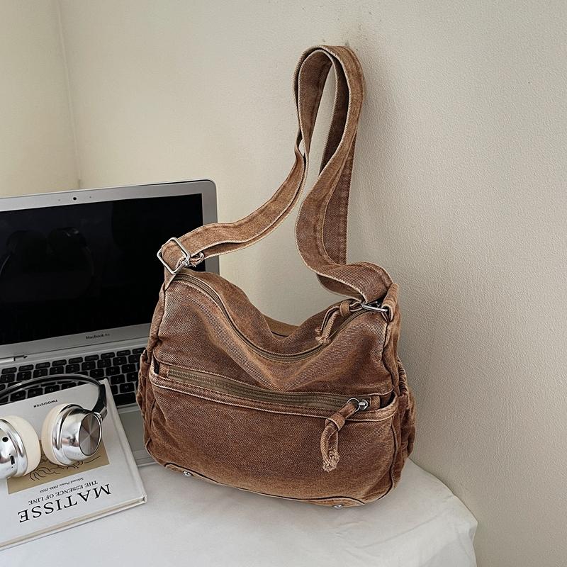 Denim Bag Women's Large Capacity Shoulder Crossbody Bag Vintage Commuter Bag