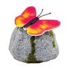 Yousheng Solar Butterfly Stone Light, Resin Garden Decoration with Natural Stone Look, Soft LED Outdoor Lamp for Lawn Pathway