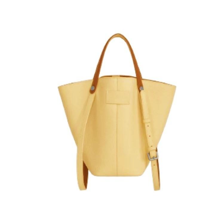 Yellow Large Capacity Bucket Bag for Women, Light Luxury, Niche, High-end Feeling, Hand-held Bill of Lading Shoulder Bag