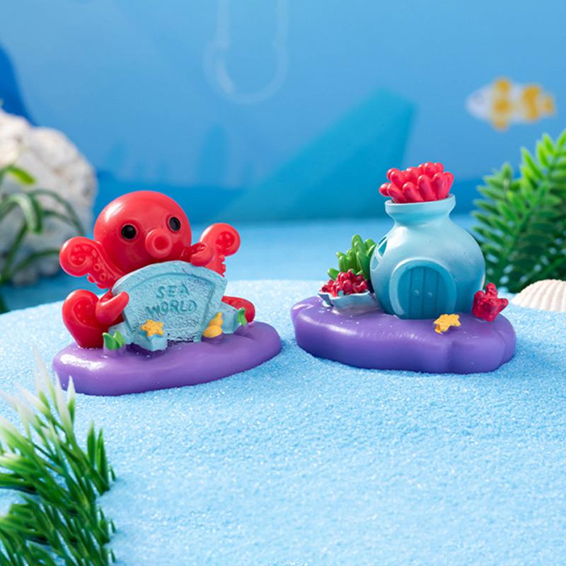 Simulation Octopus Roman Pillar Shell Drifting Bottle Ornaments Cartoon Aquarium Fish Tank Miniature Decoration Accessories Gift
