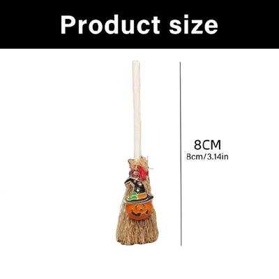 Enchanting Miniature Broomsticks Seasonal Accent PVC Craft Hanging Pendant Decoration For Window Door Wall Display
