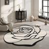 French Retro Carpets for Living Room Irregular Flower Shape Cloakroom Rug Luxury Bedroom Decor Carpet Home Washable Non-slip Mat