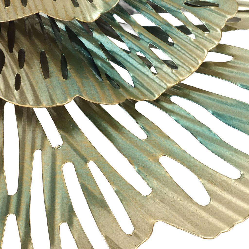 Metal Wall Decor Modern Stylish Triangular Ginkgo Flower Iron 3D Wall Sculpture for Living Room Bedroom Hall