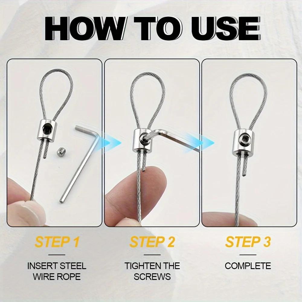 10PCS Adjustable Wire Rope Clamps, Multi-Hole Safety Wire Rope Clamps, Multipurpose Locking Fasteners