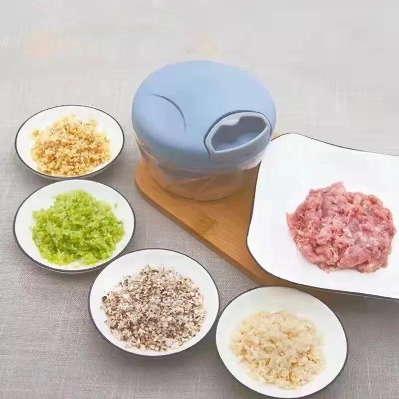 Kitchen Garlic Pounder Manual Ginger Garlic Mud Splasher Multifunctional Vegetable Cutter Handheld Meat Grinder