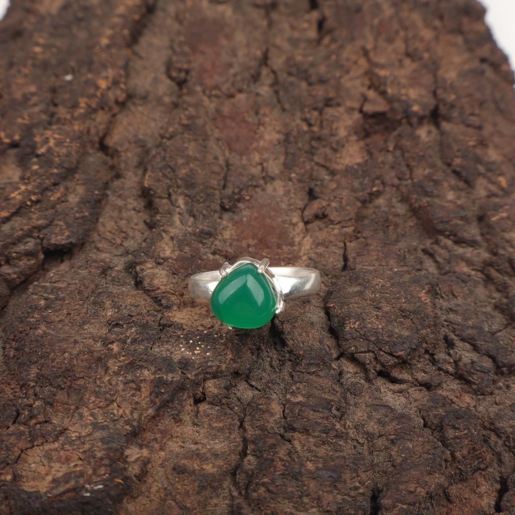 Green Onyx Stone 925 Sterling Silver Statement Cocktail Best Friend Gift Ring RR-43-21