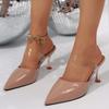 Fashion Pointed Toe Women Slippers High Heeled Sandals Designer Pvc Shoes Pumps 2025 Fashion Party Flip Flops Walking Luxury Woman Shoes