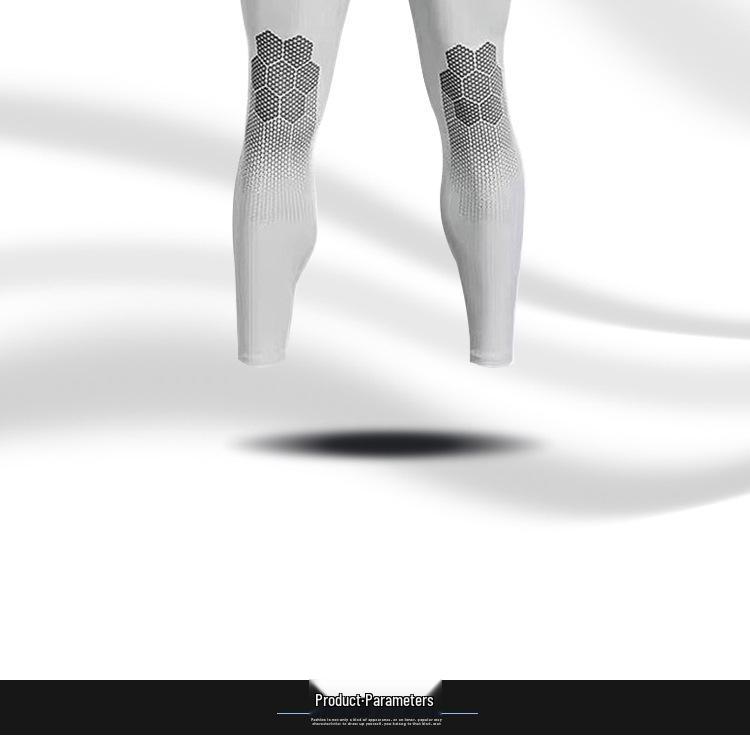 Brand Logo Ice Silk Stretch Men's Sports Tights - Autumn/Spring Base Layer for Running & Basketball, Nine-Point Length