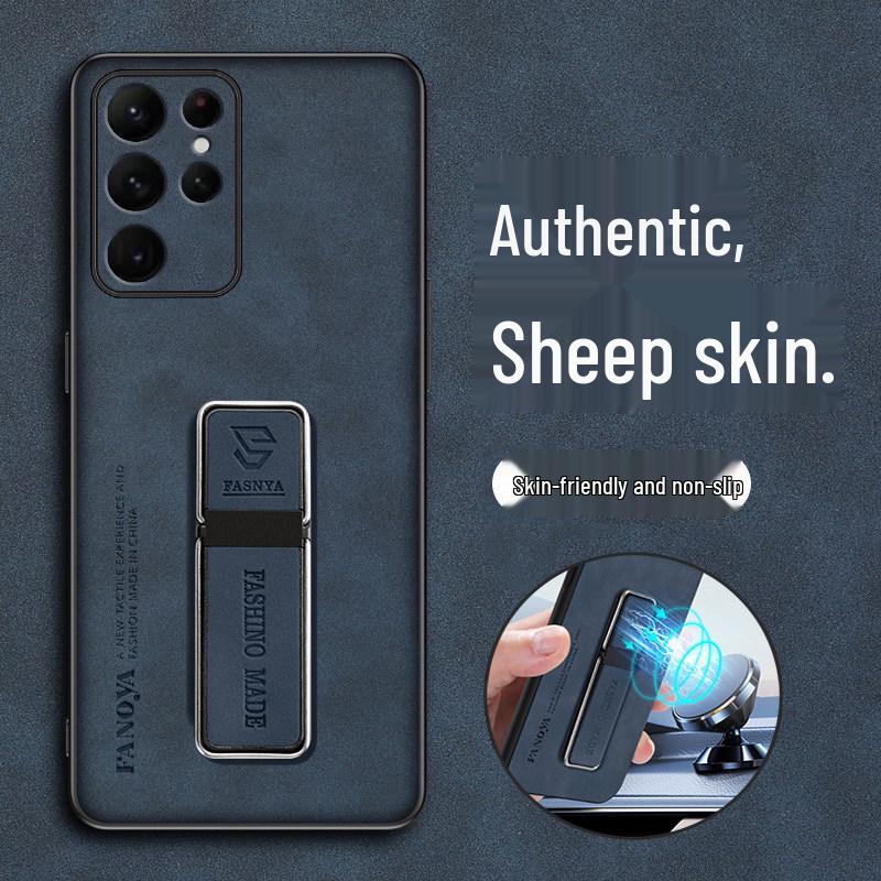 Compatible Samsung S25 Ultra/S26 Leather Protective Case - Full Coverage & Anti-Drop Frosted Shell.