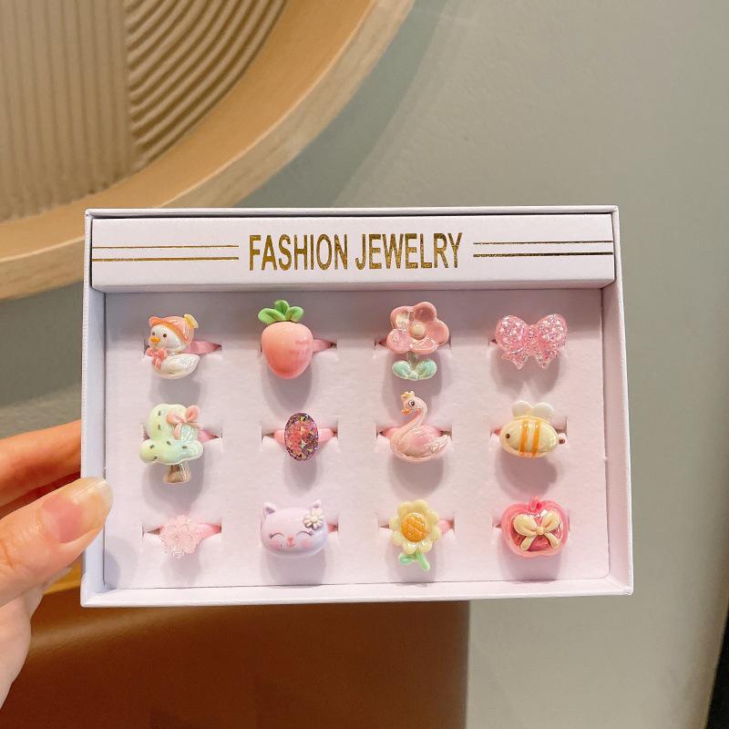Kids' Cartoon Cute Adjustable Fruit Ring - Girls' Jewelry