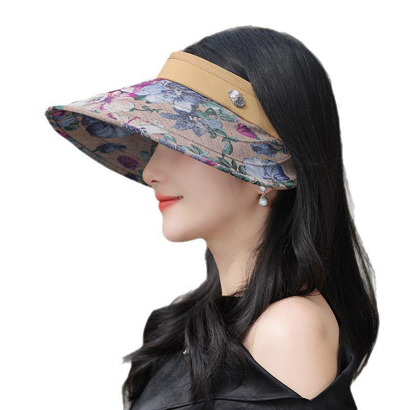 JYL TS DIY Elderly Sun Hat UV Protection Face Cover Cotton Fabric
