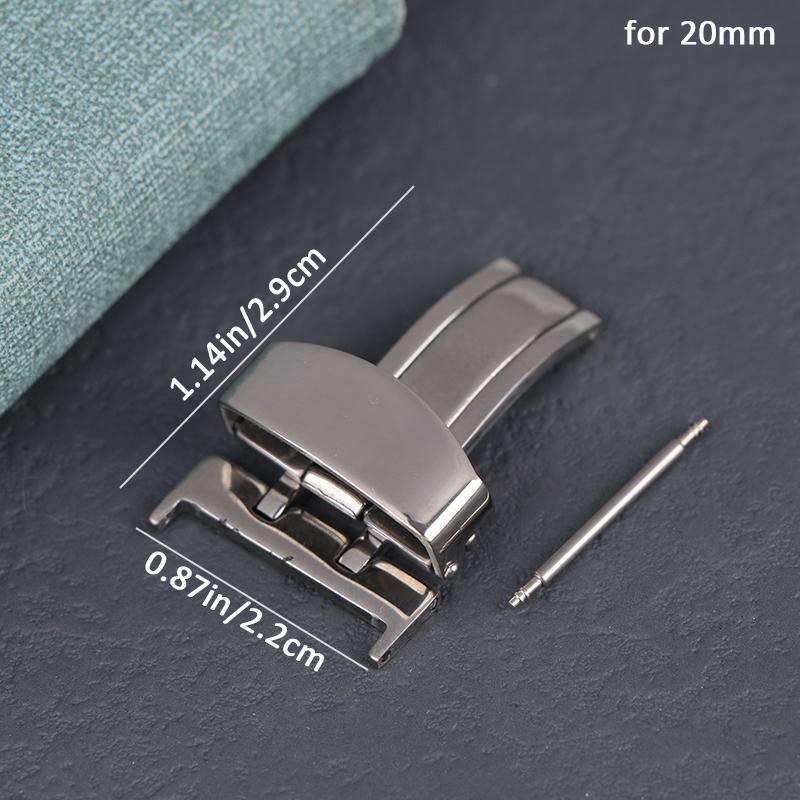 

Раскладывающаяся застежка-бабочка из нержавеющей стали для часов 14 мм, 16 мм, 18 мм, 20 мм, 22 мм, застежки для часов, раскладывающиеся пряжки, застежка на кнопке 20mm